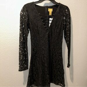New H&M Lace A-Line Dress size 4 NWT long sleeve v neck